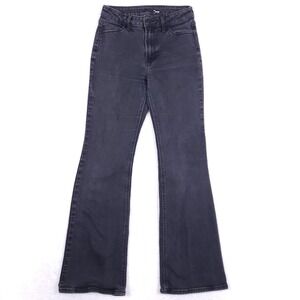 Old Navy Flare Jeans 2 High Waisted‎ Faded Black Stretch Denim Dark Gray Boho